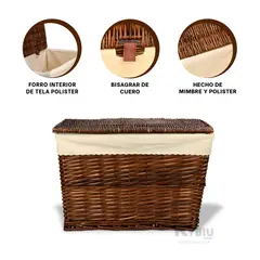 RYBIU IMPORT - Canasta Ideal para Picnic con Tapa Marron Y+Regalo Agendita