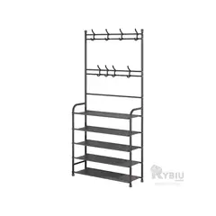 RYBIU IMPORT - Portazapatos con Percheros en Negro Y+Regalo Stickers