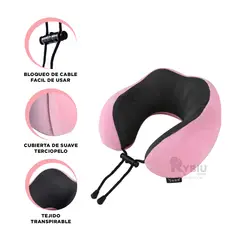 RYBIU IMPORT - Almohadilla para Viajes en Color Rosado Y+Post-it Adhesivos