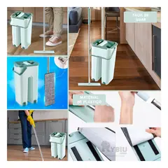 RYBIU IMPORT - Utensilio de Pisos en Verde Agua Y+Regalo Ligas para Peinar