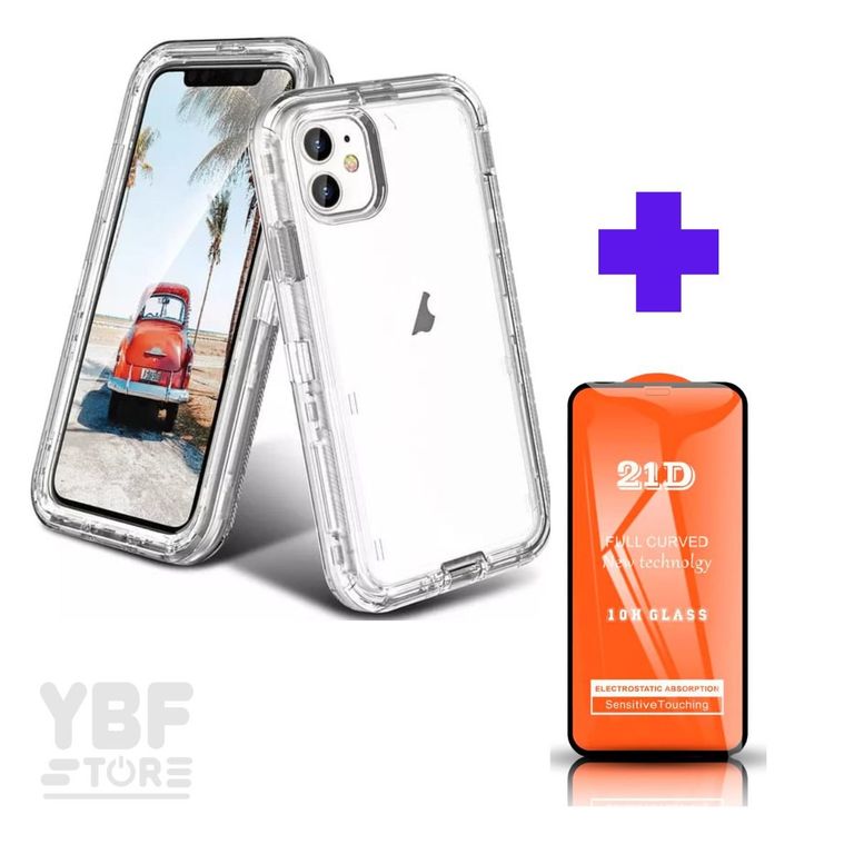 Case 360 Antishock 3 en 1 para iPhone 15 + Mica Vidrio 9D 21D