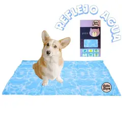 GENERICO - Manta Refrigerante para Mascotas TALLA L Diseño Reflejo Agua