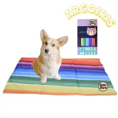GENERICO - Manta Refrigerante para Mascotas TALLA L Diseño Arcoiris