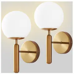 GENERICO - Pack Lámpara de pared diseño farol dorado