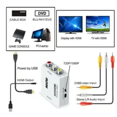 GENERICO - Convertidor Adaptador AV RCA a HDMI 1080p Full HD Video Blanco