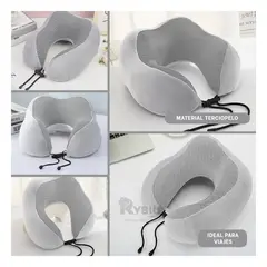 RYBIU IMPORT - Cojin de Espuma para Cuello en Color Plomo Y+Regalo Stickers