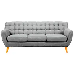 BARAKA HOME - Sofá Vintage Louth 3 cuerpos - Gris claro