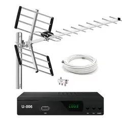 GENERICO - Antena Digital Tv Tdt Hd Exterior Lima Provincias + Sintonizador