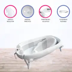 CUZKA - Bañera con Asiento Reductor «HAWAI» Gris