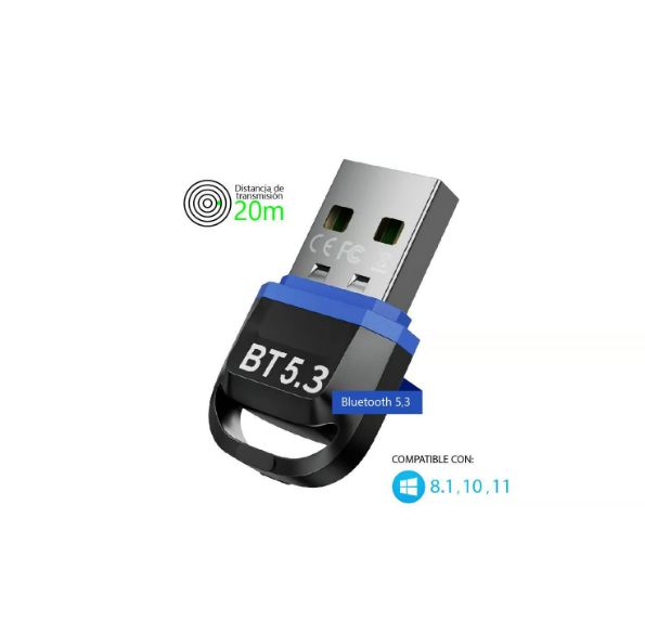 Adaptador para PC Dongle Usb Bluetooth 5,3 Negro