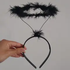GENERICO - Vincha aureola ángel negro disfraz Halloween angelito