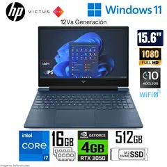 HP - Laptop Victus 15-FA0007LA Intel Corei7 12650H 16GB RAM 512GB SSD RTX 3050-4GB 15.6" FHD Win 11