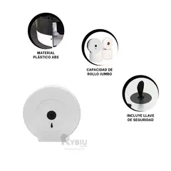 RYBIU IMPORT - Portarollos Resistente y Duradero Blanco Y+Gift Stickers
