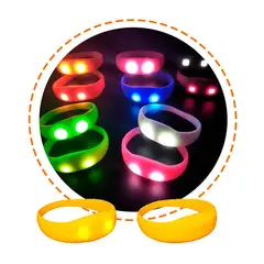 GENERICO - Pulsera silicona con luz led x 6 unidades