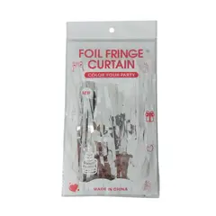 GENERICO - Pack de Cortinas metálicas Plateadas x 2 unidades - 1m x 2m