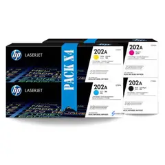 HP - Kit de Tóner 202A - Cyan Magenta Amarillo y Negro Pack Completo