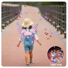 GENERICO - Alitas de Mariposa con movimiento y luces - Rosado