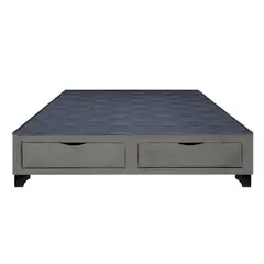 BARAKA HOME - Base de Cama Kolpa 2 Cajones Frontales 1.5 Plz - Gris Oscuro