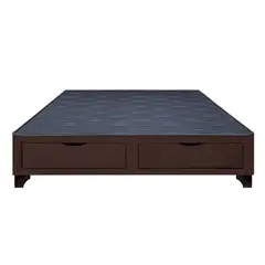 BARAKA HOME - Base de Cama Kolpa 2 Cajones Frontales 1.5 Plz - Chocolate