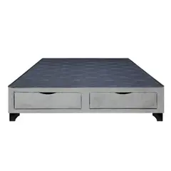 BARAKA HOME - Base de Cama Kolpa 2 Cajones Frontales 1.5 Plz - Gris Claro