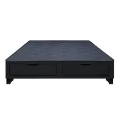BARAKA HOME - Base de Cama Kolpa 2 Cajones Frontales 2 Plz - Negro