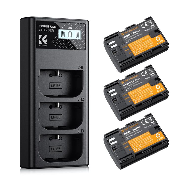 Cargador Triple + 3 Baterias LP-E6NH - KF28.0039