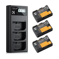 K&F CONCEPT - Cargador Triple + 3 Baterias LP-E6NH - KF28.0039