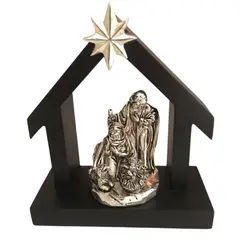 PERU - Adorno, Nacimiento, Misterio de Jesus madera y plaque 11 cm