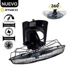 IMACO - Ventilador de Techo Orbital 360° OCF7919 Negro