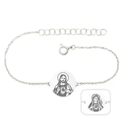 GENERICO - Pulsera Sagrado Corazón de Jesús y María - Musas Vanidosas