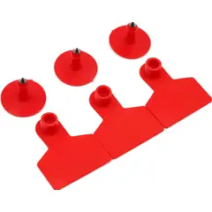 GENERICO - PACK X 100 CROTAL ARETE PARA CERDO ROJO 4X5 CM SIN NUMERAR