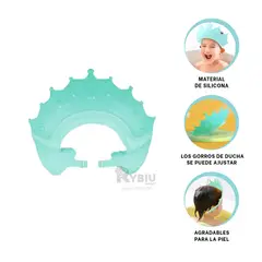 GENERICO - Protector de Cabello para Baño Verde Agua Y+Ligas de Regalo