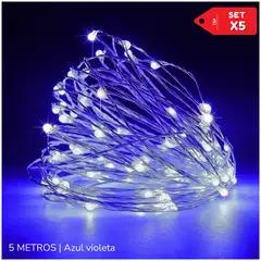 INSPIRA - Luces Cable Transparente Foquitos LED de 5 Metros Set x5