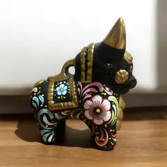 PERU - Adorno Decorativo torito de pucara andino negro de 10 x 10 cm