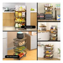 RYBIU IMPORT - Gabinete Atractivo con Rodillos de Negro Y+Regalo Stickers