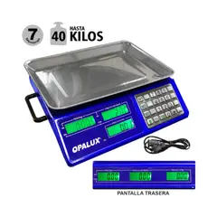 OPALUX - Balanza Digital Recargable 40KG OP-983S