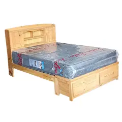GENERICO - CAMA 2 PLZ MADERA PINO ,MODELO BIBLIOTECA,CON SABANERA