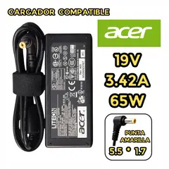 GENERICO - CARGADOR PARA LAPTOP ACER 19V 3.42A 65W PUNTA 5.5*1.7 PUNTA AMARILLA