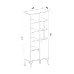 TU MESITA - Aparador alto 2 puertas + repisas Pietro color Blanco