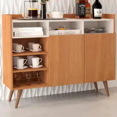 TU MESITA - Aparador para Cocina Luther color NaturalBlanco 2 puertas