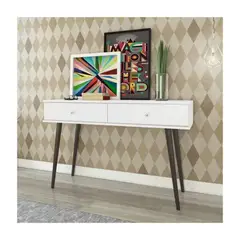 TU MESITA - Consola Moderna Pretto 2 cajones color BlancoNegro