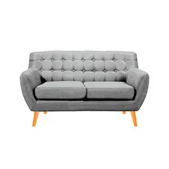 BARAKA HOME - Sofá Vintage Louth 2 Cuerpos - Gris claro