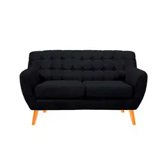 BARAKA HOME - Sofá Vintage Louth 2 Cuerpos - Negro