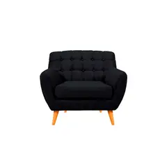 BARAKA HOME - Sofá Vintage Louth 1 Cuerpo - Negro