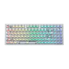 REDRAGON - Teclado Pollux Pro K628CT inalambrico Ice Silver RGB