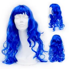GENERICO - Peluca artificial ondulado Color azul