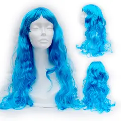 GENERICO - Peluca artificial ondulado Color Celeste