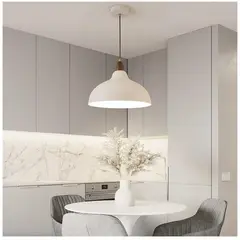 GENERICO - Lámpara colgante redondo blanco e27