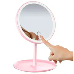 GENERICO - Espejo Led Tactil Maquillaje Luz Escritorio Rosado