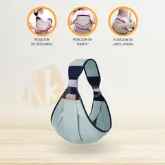 CUZKA - Canguro Ergonómico para Bebé «FULAR» Ligth Blue